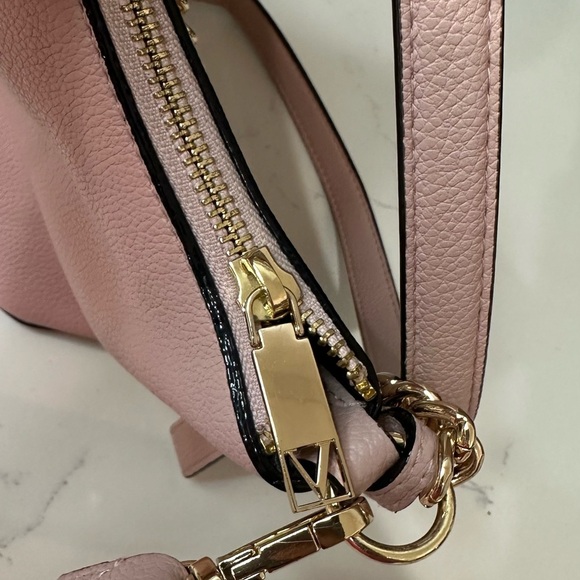 Victoria's Secret Rose Pink and Gold Shoulder Bag with Crescent Silhouette - Picture 10 of 15